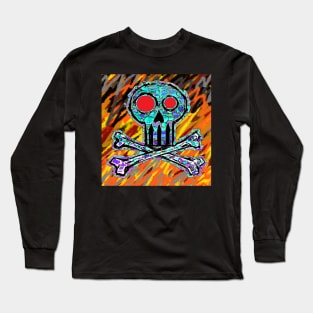 Skulls Halloween Fun Drums Art Long Sleeve T-Shirt